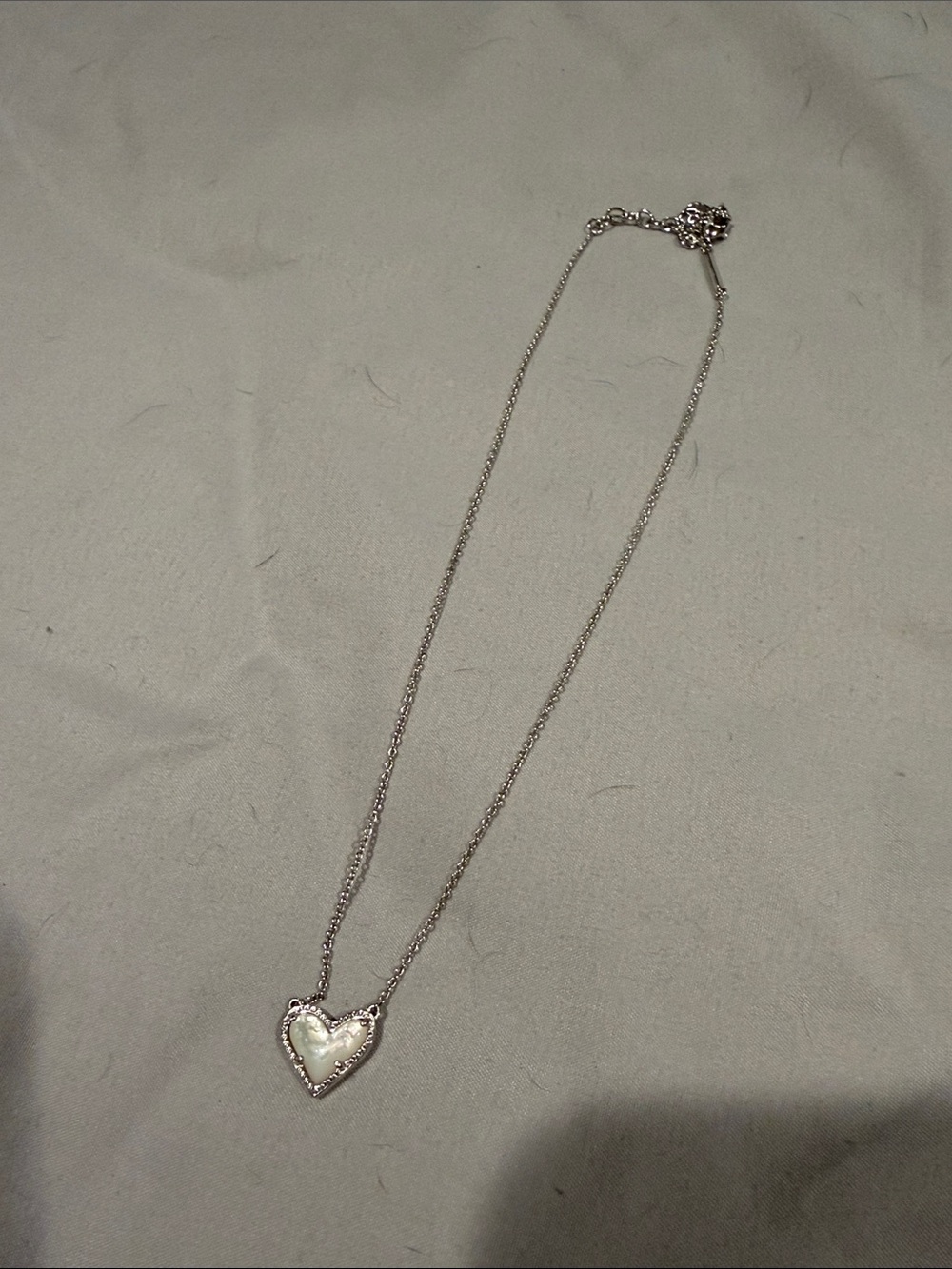 Kendra Scott Silver Heart Necklace with Mother-of-Pearl
